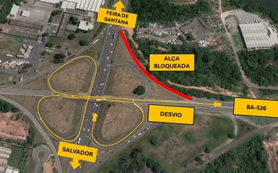 Viaduto do CIA: VIABAHIA fará interdição temporária na alça de acesso a BR-324 para serviços no pavimento  