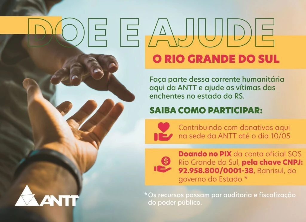 ANTT inicia campanha em solidariedade em apoio ao RS