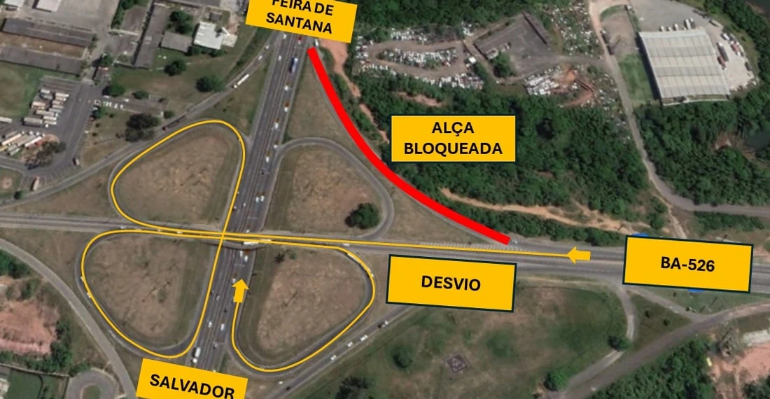 Viaduto do CIA: VIABAHIA fará interdição temporária na alça de acesso a BR-324 para serviços no pavimento  