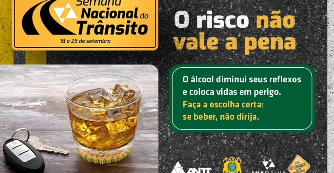 Semana Nacional do Trânsito: campanha alerta para os perigos de dirigir após o consumo de álcool 